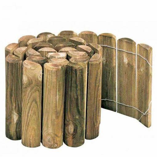 Bordura per aiuole in legno "Lasa" di pino naturale per recinzioni giardino e terrazzo