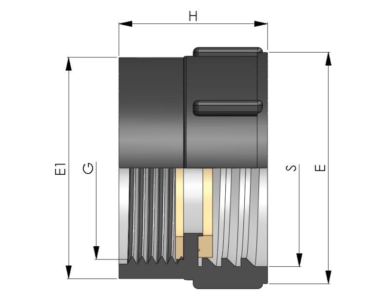 Raccordo per cisterna adattatore per contenitori IBC con guarnizione in EPDM