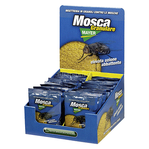 Insetticida Moschicida in granuli gialli attrattivi per mosche "Moscamayer"