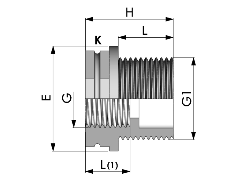 Bussola di riduzione raccordo con filettatura GAS