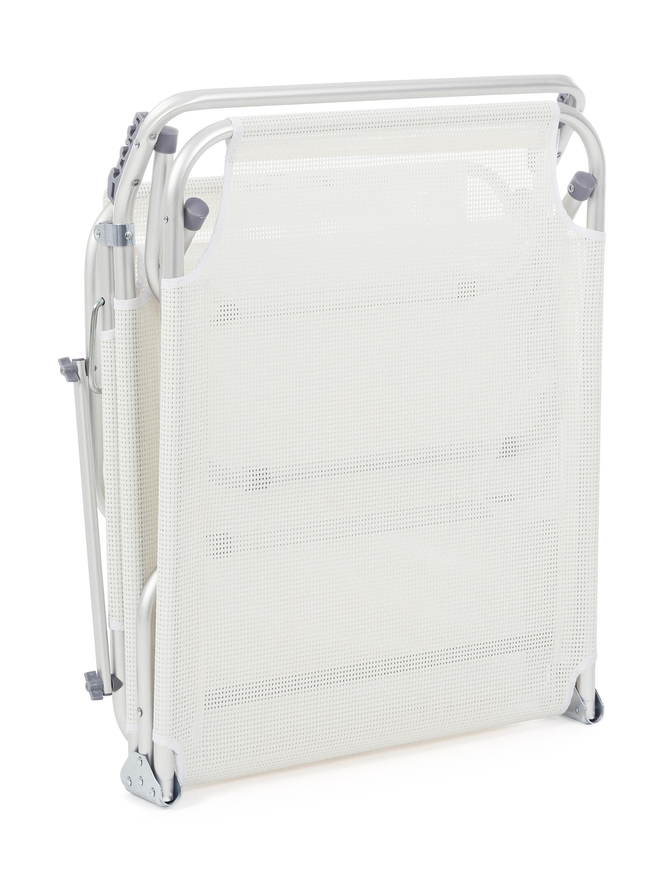 Brandina spiaggina ''Cross'' lettino in alluminio anodizzato pieghevole con tettuccio da mare