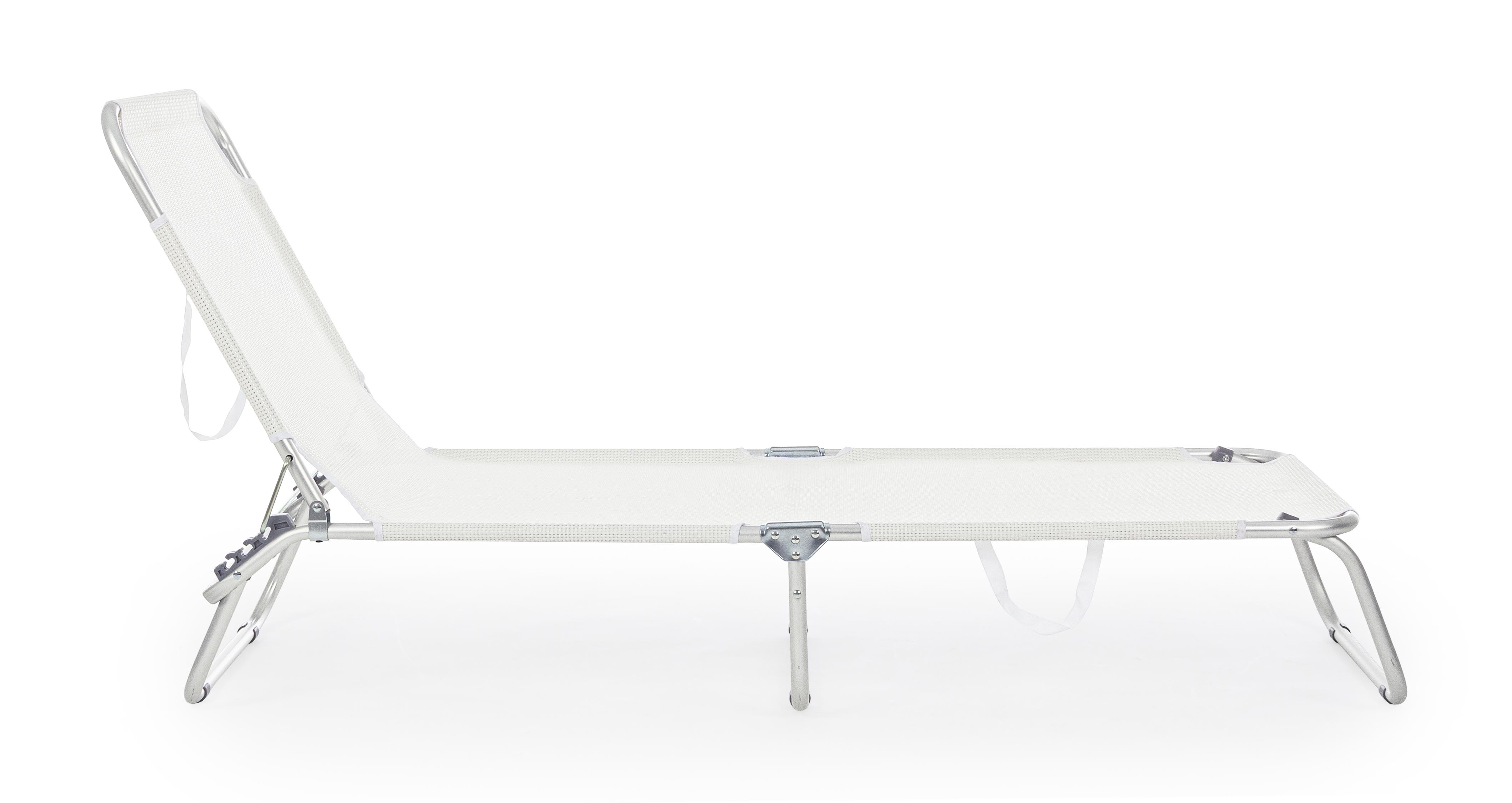 Lettino brandina prendisole pieghevole "Cross" in textilene da spiaggia e balcone