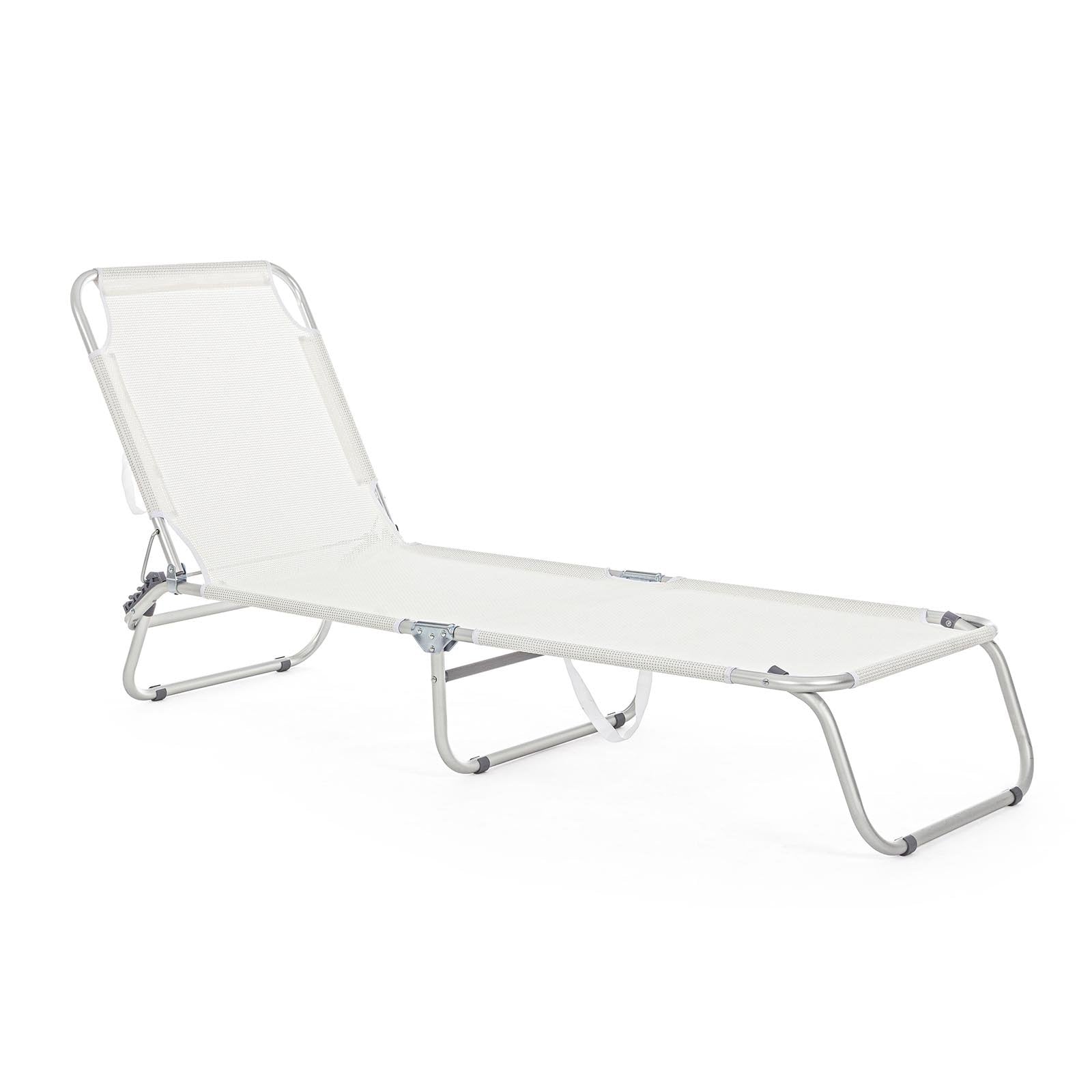 Lettino brandina prendisole pieghevole "Cross" in textilene da spiaggia e balcone