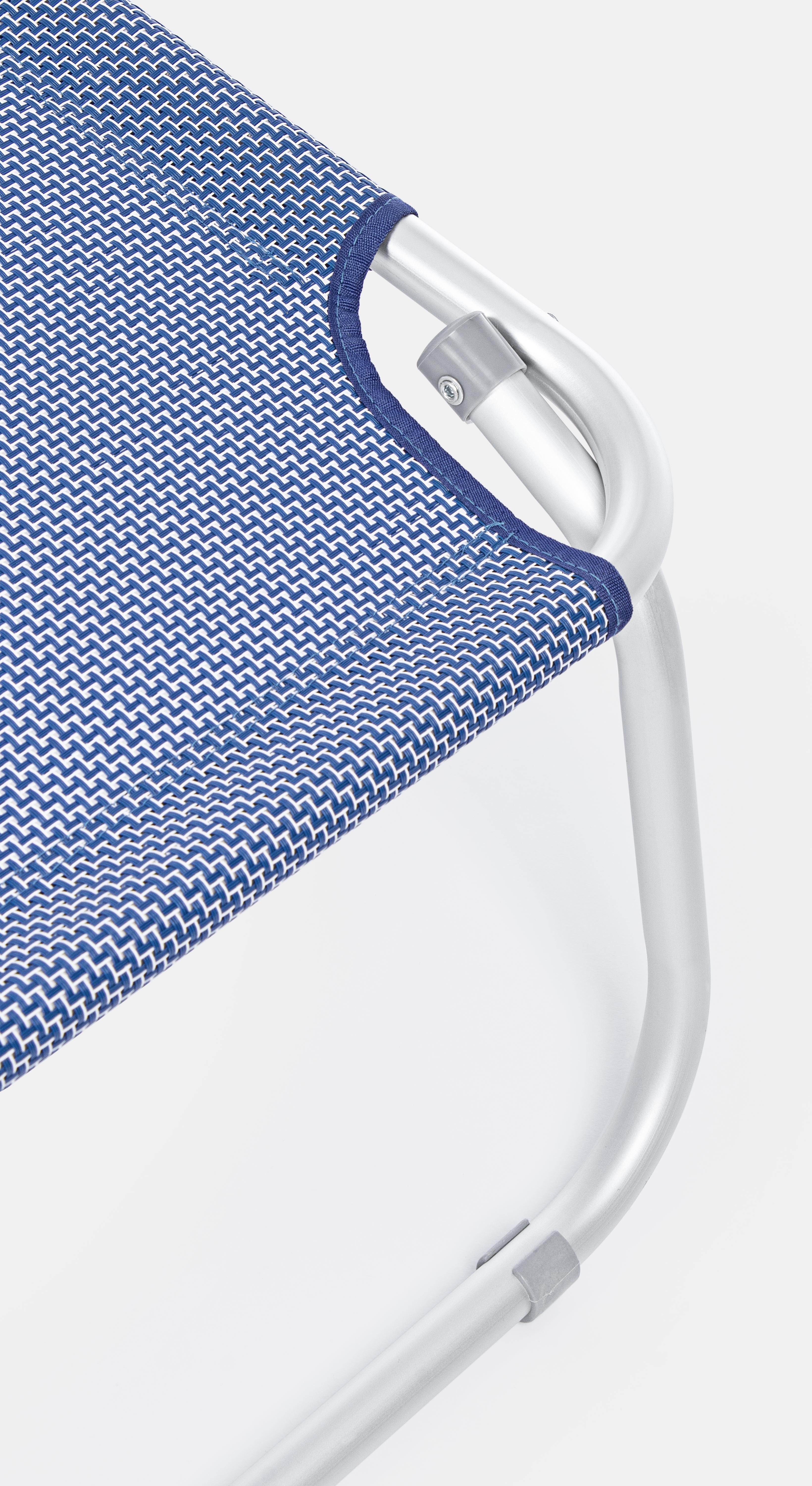 Brandina spiaggina ''Cross'' lettino in alluminio anodizzato pieghevole con tettuccio da mare