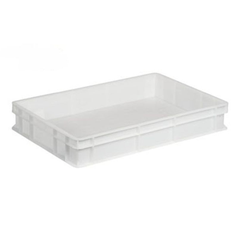Cassetta chiusa per alimenti, bianca sovrapponibile non forata da 60 x 40 cm
