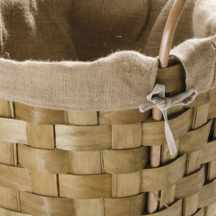 Cesta porta legna con manici in vimini naturale e juta Ø 45 x h 55