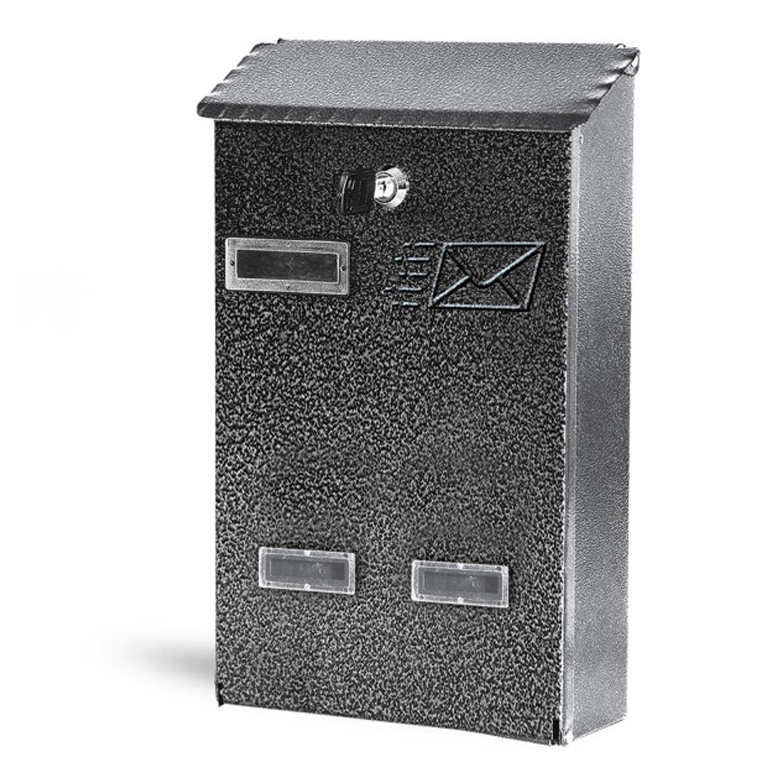 CASSETTA POSTALE H 38 CM GRIGIO DA MURO BUCA LETTERE DA ESTERNO IN METALLO