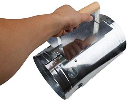 Accendi carboni e bricchetti per barbecue ravviva fiamma inox con manico di protezione