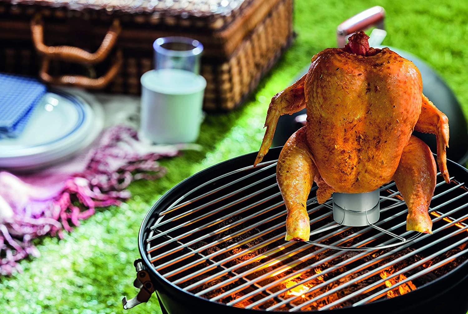 Griglia da barbecue in acciaio inox per cucinare il pollo
