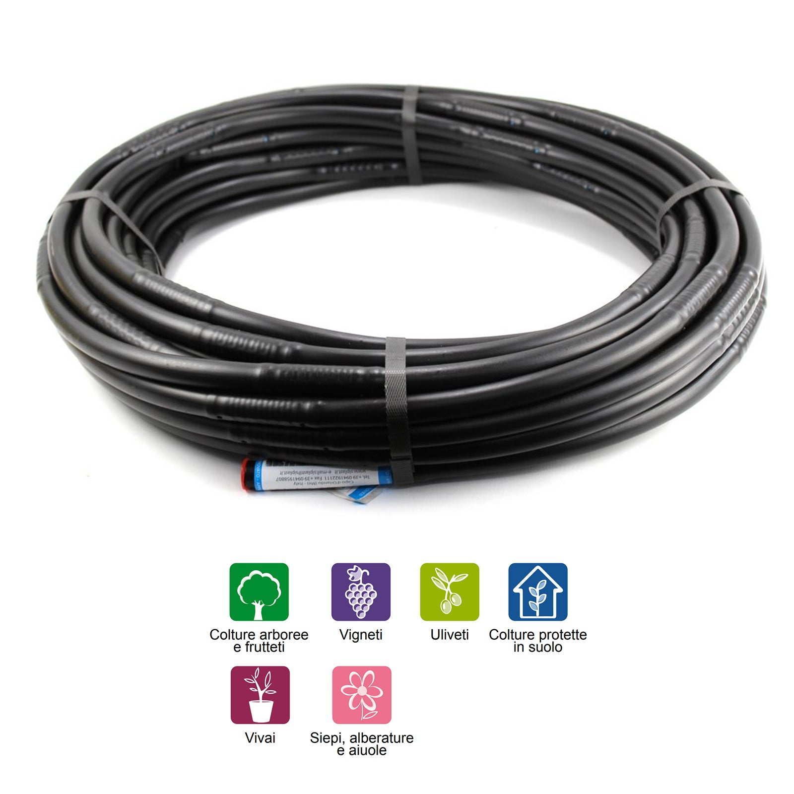 Tubo gocciolante "Tandem" in polietilene con gocciolatore cilindrico da Ø 16 mm lungo 100 metri