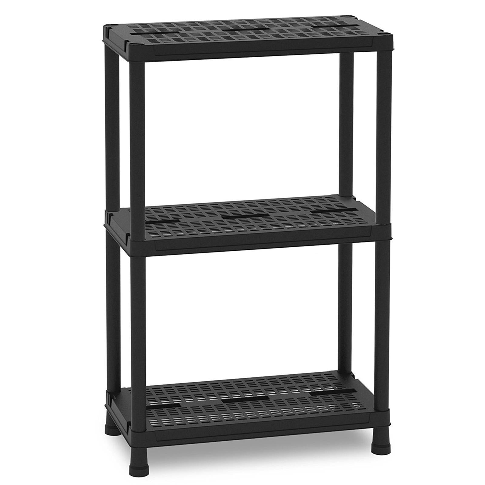 SCAFFALE SCAFFALI RESINA PLASTICA NERO ESTERNO INCASTRO MONTAGGIO RAPIDO 80 KG