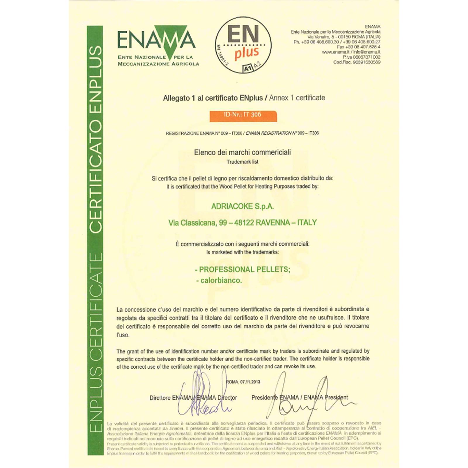 SACCO PELLET CANADESE PROFESSIONAL 15KG PELLETS ABETE ROSSO CERTIFICATO EN PLUS A1