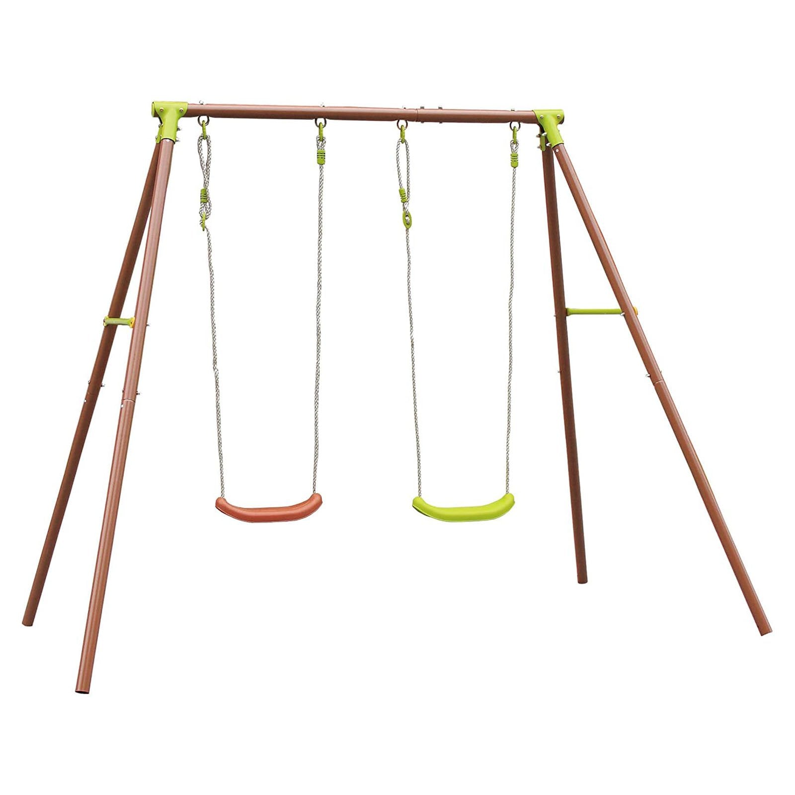 Altalena con struttura in metallo da giardino per bambini con seggiolino da esterno