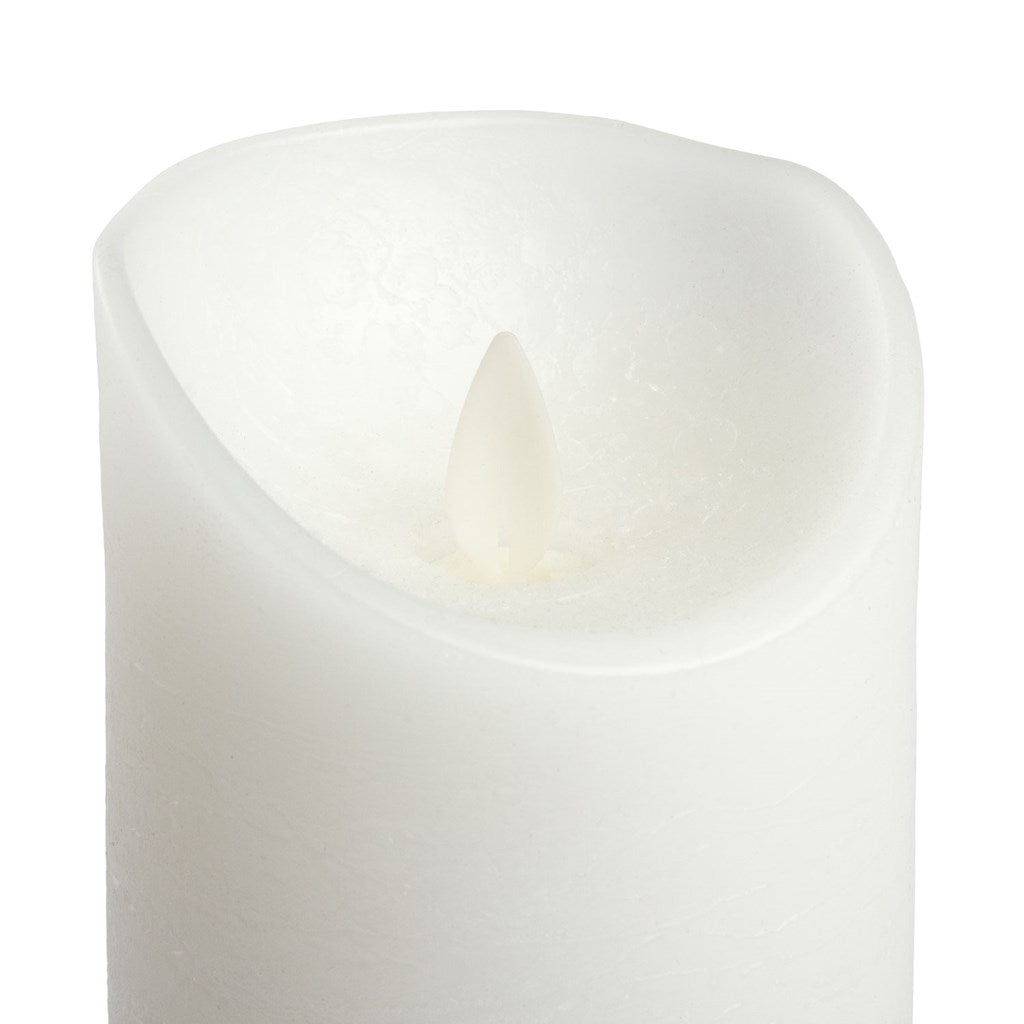 Candela in cera Bianca con luce a led effetto realistico h 15 cm