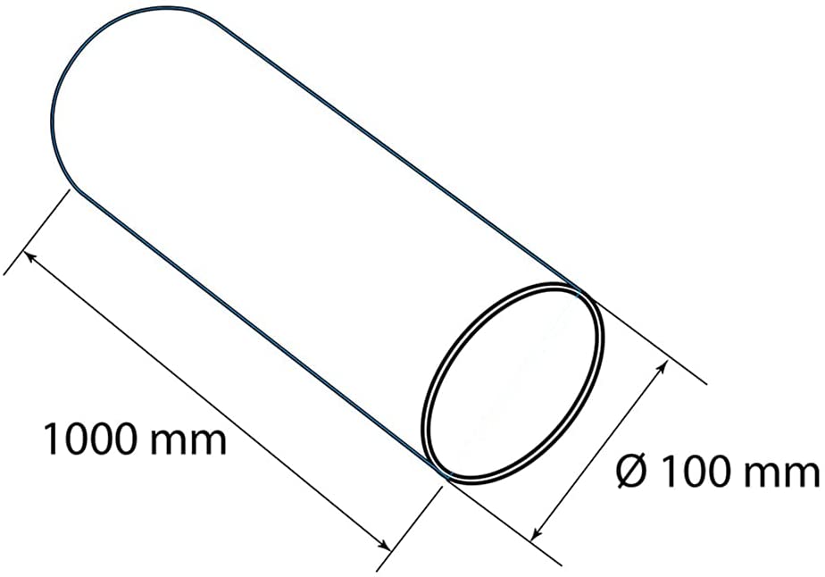 Tubo per aerazione canalizzata in ABS sezione Tonda 1 m