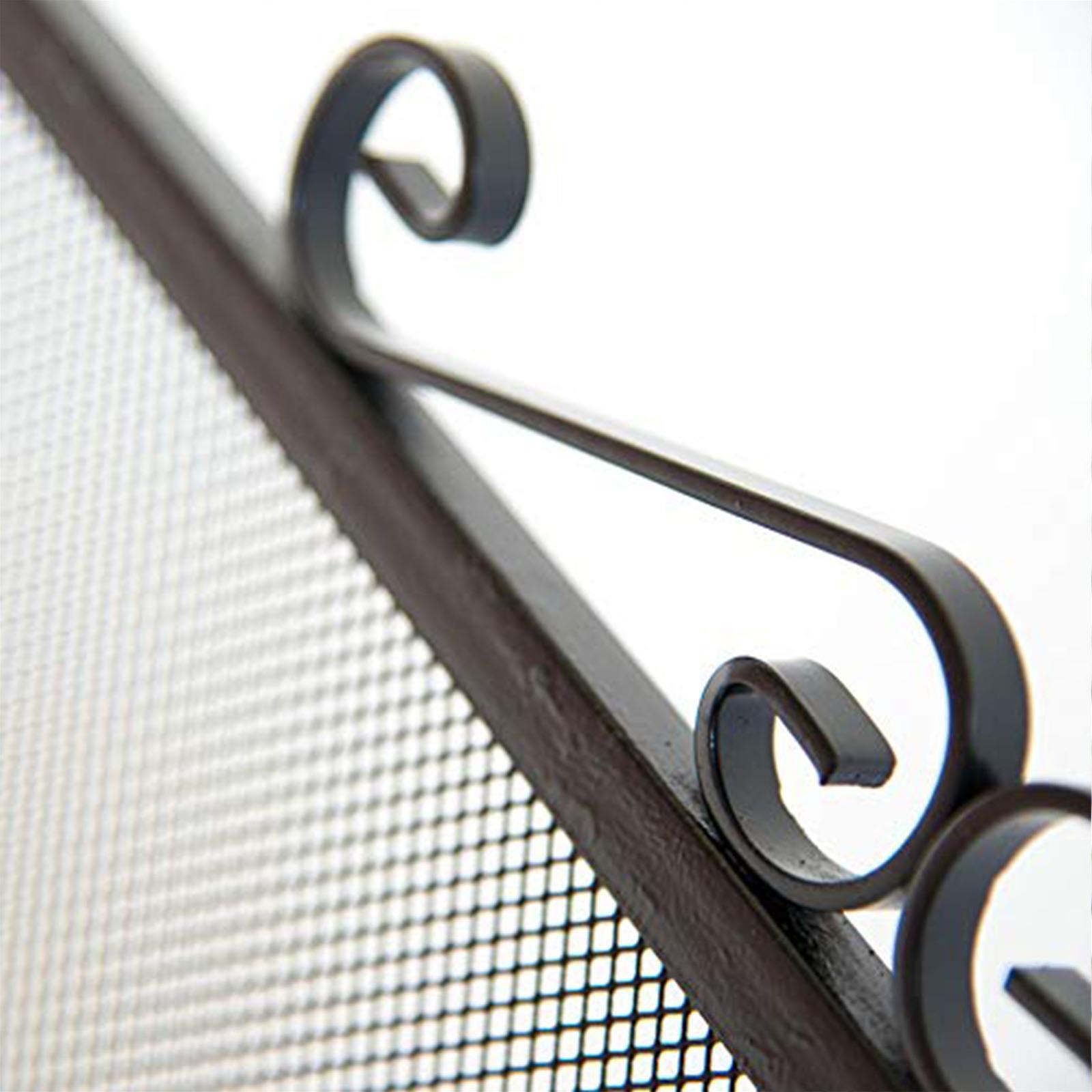 PARASCINTILLE PER CAMINO SCHERMO 2 ANTE 110 X H 60 CM IN FERRO BATTUTTO