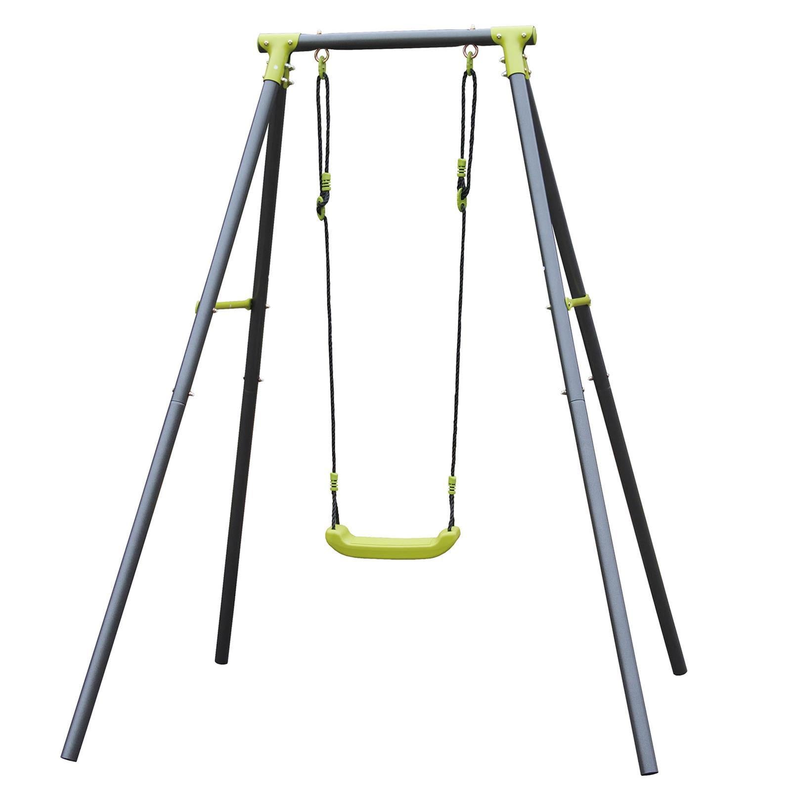 Altalena con struttura in metallo da giardino per bambini con seggiolino da esterno