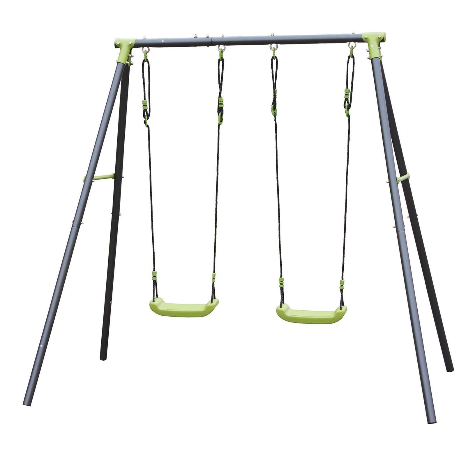 Altalena con struttura in metallo da giardino per bambini con seggiolino da esterno
