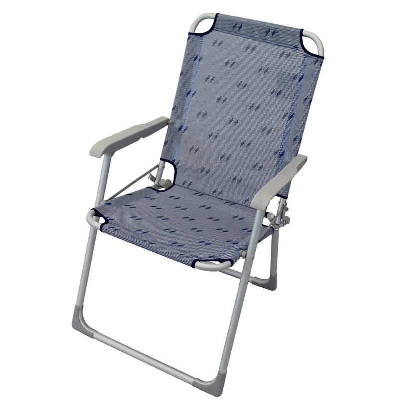 Poltrona "Relax plus" sedia a sdraio spiaggina da balcone e veranda con braccioli pieghevole in alluminio
