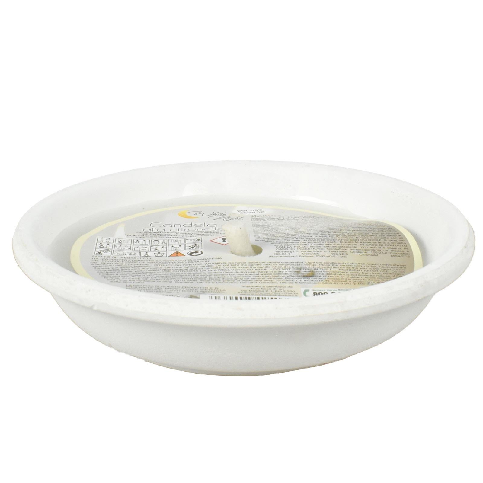 PZ 8 CERI IN COCCIO BIANCO CERO CITRONELLA BIANCA Ø 18 TERRACOTTA DA ESTERNO SEGNA PASSI MATRIMONIO