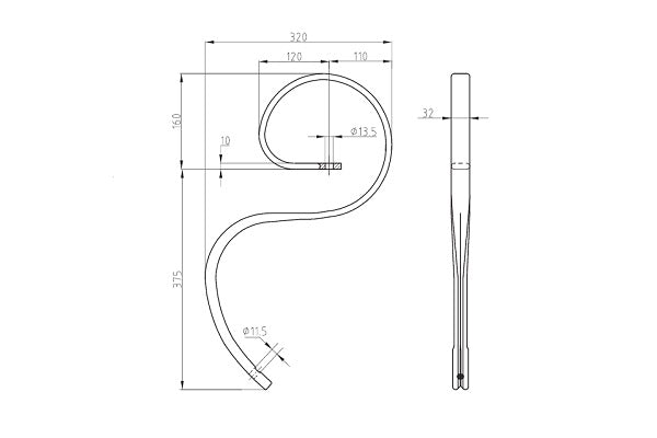 Molla Flex per vibro coltivatore 32 x 10 modello alto 37 cm in acciaio resistente