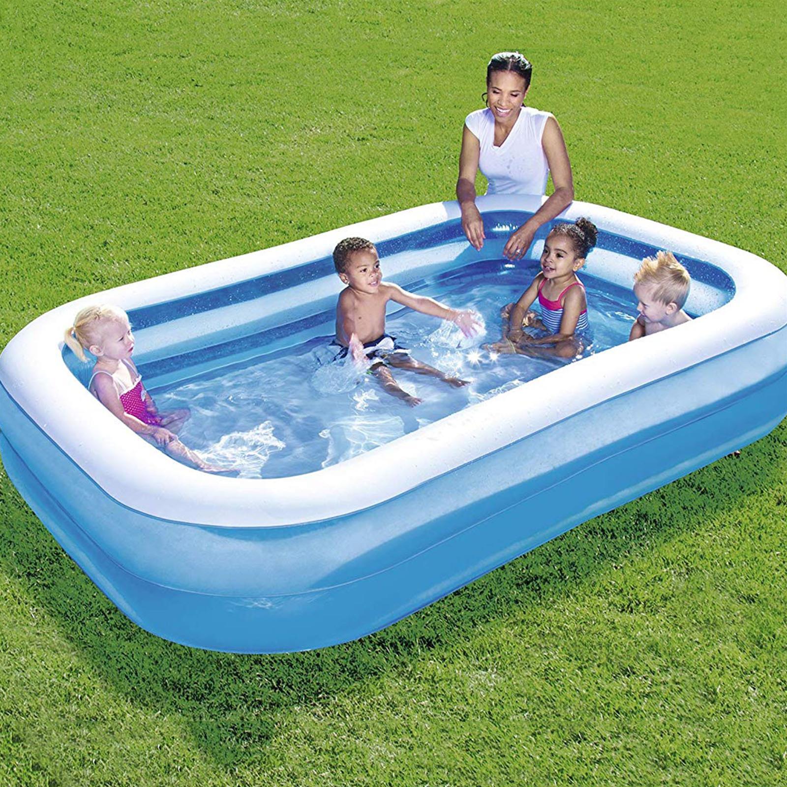 PISCINA GONFIABILE RETTANGOLARE 201 X 150 CM DA GIARDINO BALCONE VERANDA BAMBINI