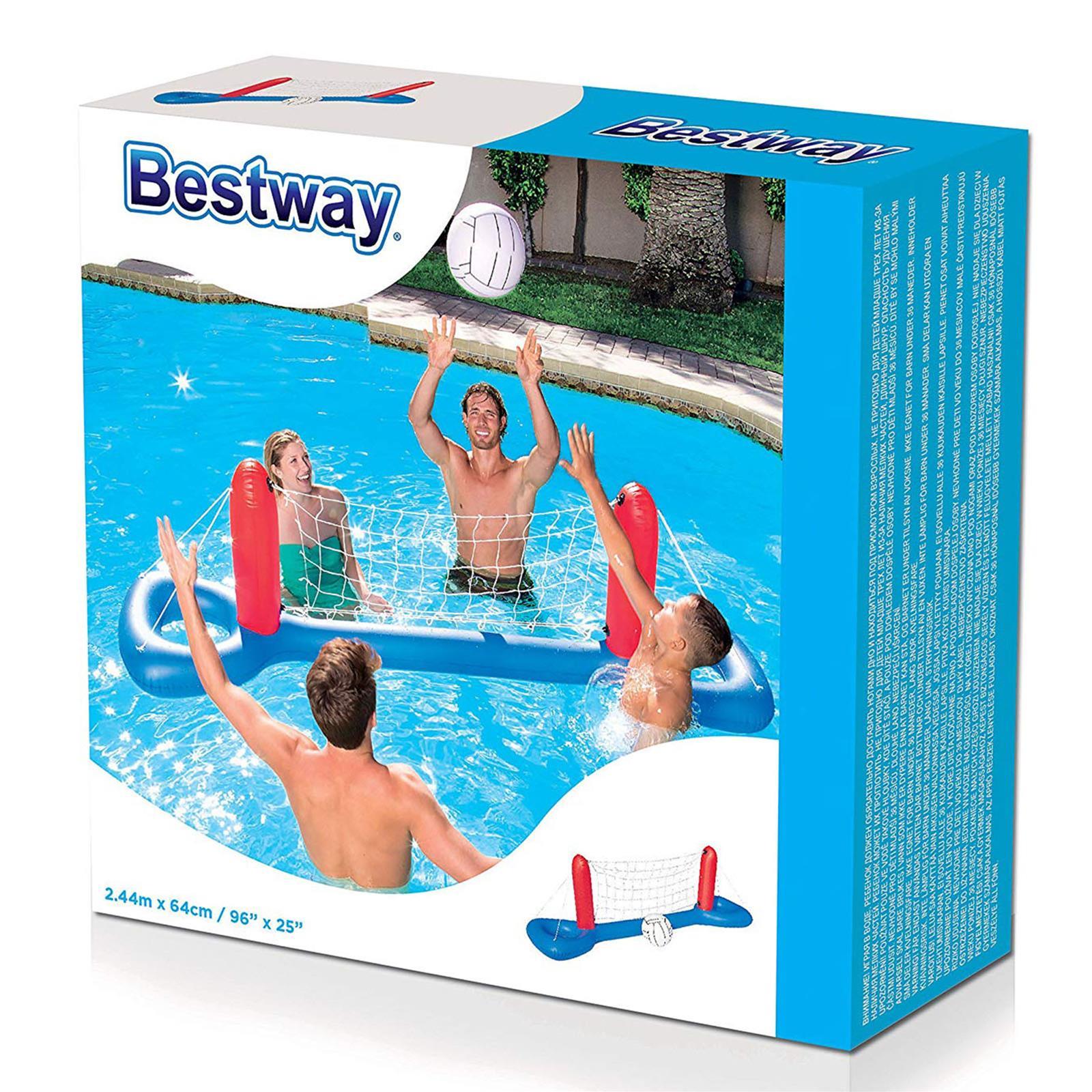 SET RETE VOLLEY GONFIABILE PER PISCINA 244 X 64 CM PISCINE GIOCHI PALLAVOLO