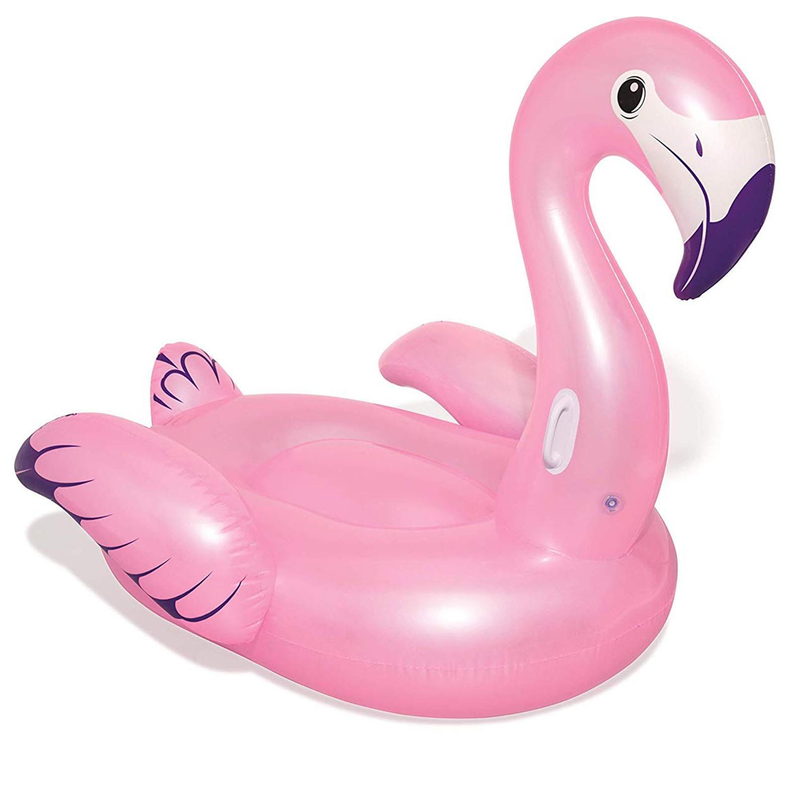 Gonfiabile fenicottero rosa grande 173 x 170 cm cigni mare piscina spiaggia materasso gommone