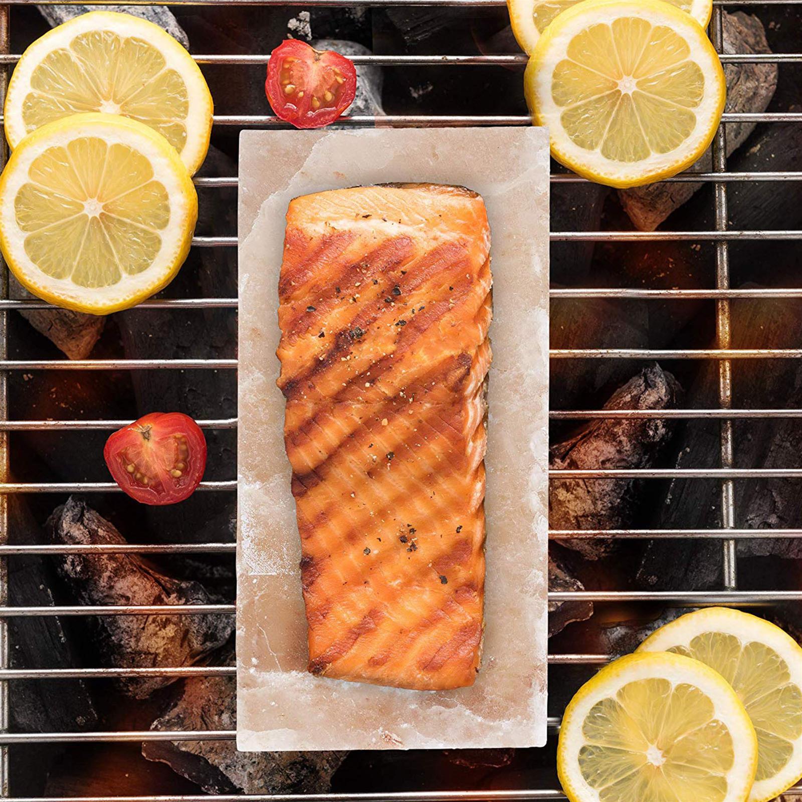 KG 1 PIETRA SALINA PER GRIGLIARE BARBECUE BBQ SALE HIMALAYA 20X10 CM ROSA