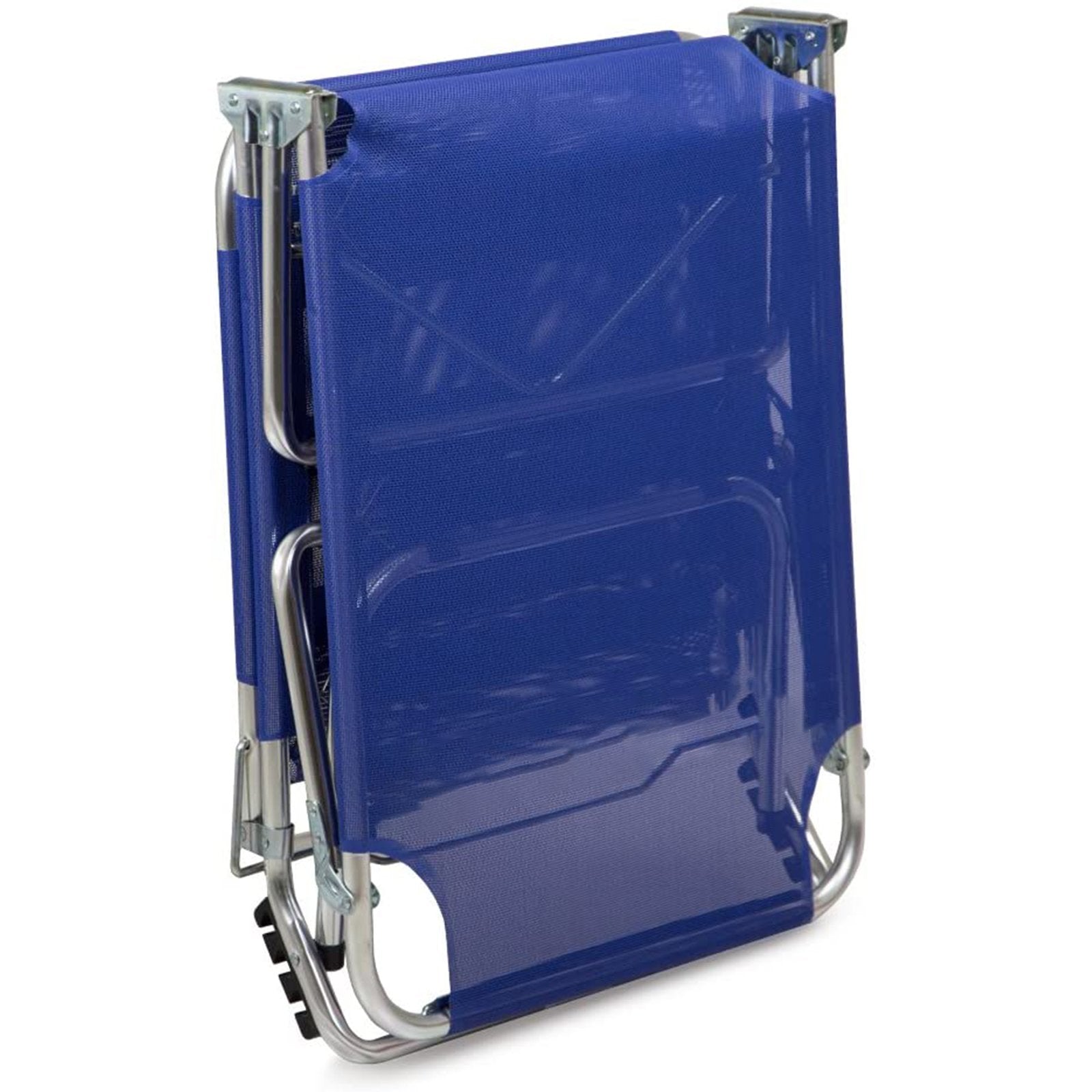 Lettino prendisole da mare e spiaggia in texilene blu brandina in alluminio