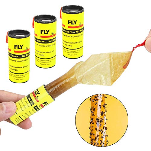 Strisce adesive per mosche e moscerini "Fly Strips" esca insetticida a rotoli uso interno ed esterno