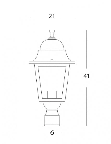 Lanterna per palo "Quadrata" lampada da esterno Nera in alluminio 100 w