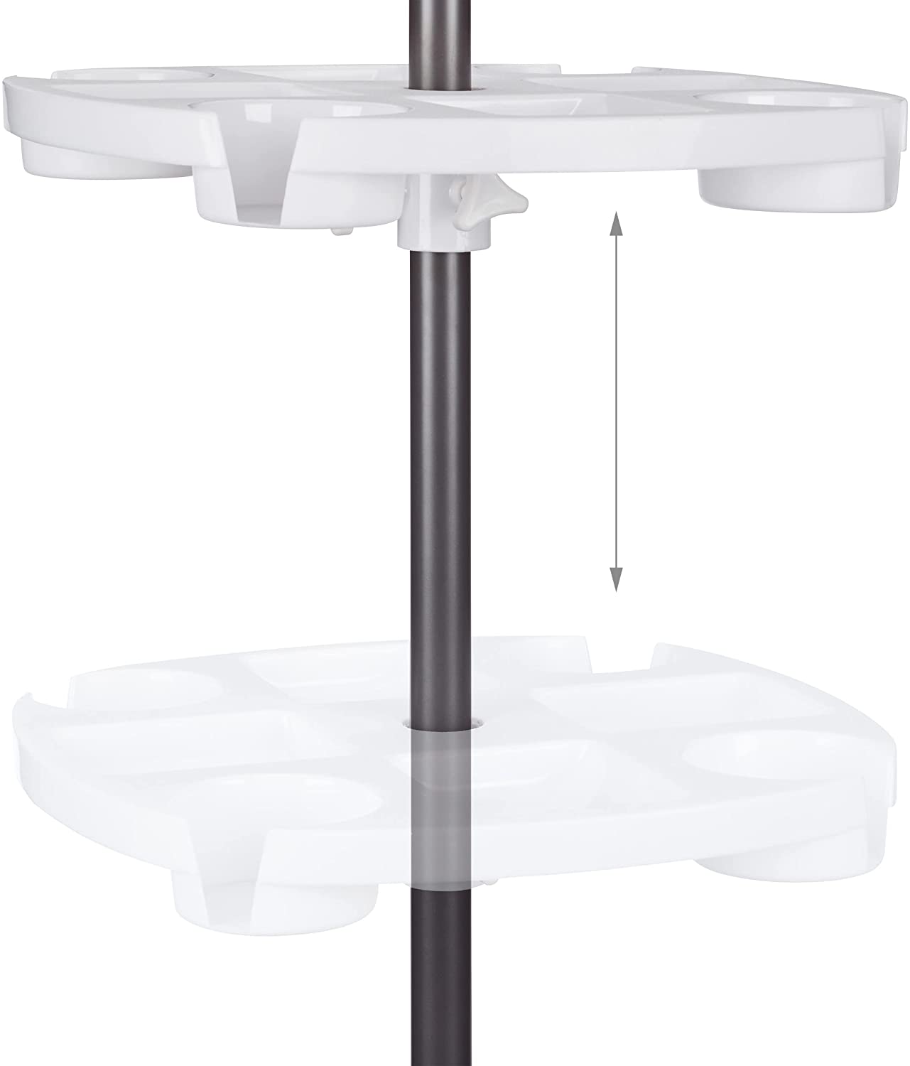 Vassoio Porta Oggetti Per Ombrellone VALINK Venus – Rotondo 43 Cm, In Plastica, Per Bevande E Snack, Per Giardino E Piscina