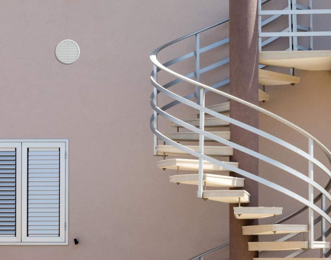 Griglia d'aerazione tonda in ABS bianca da incasso con molle