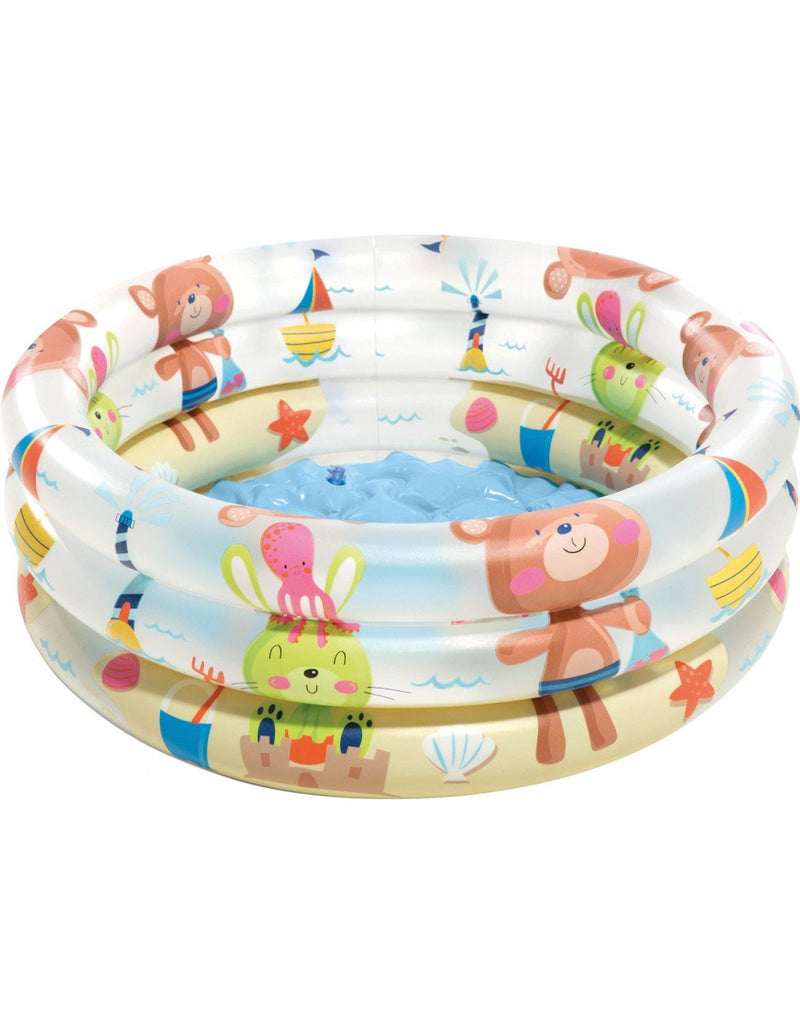 Piscina gonfiabile Baby Pool 3 Anelli, 61 x 22 cm, per bambini da balcone e spiaggia