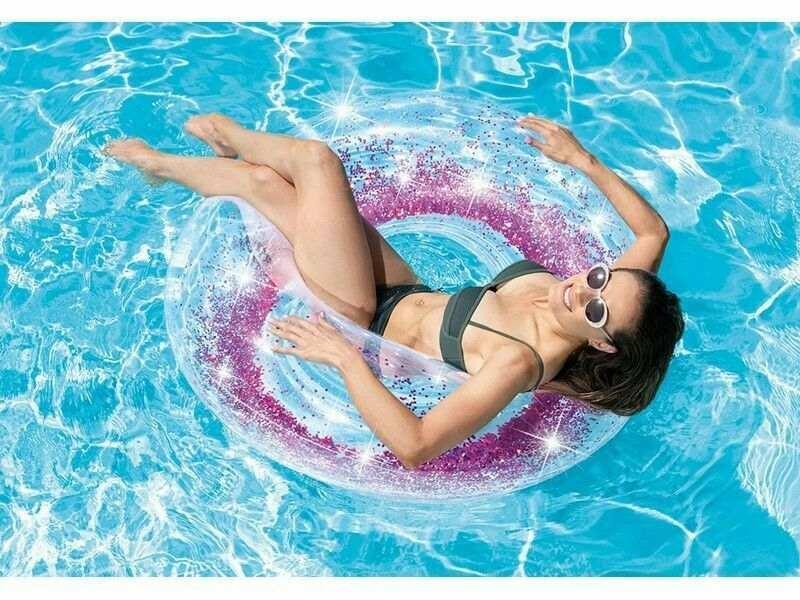 Salvagente Glitter Ø 119 cm Ciambella gonfiabile colorata Intex