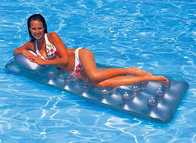Materassino galleggiante con cuscino trasparente 190 Cm, per mare e piscina