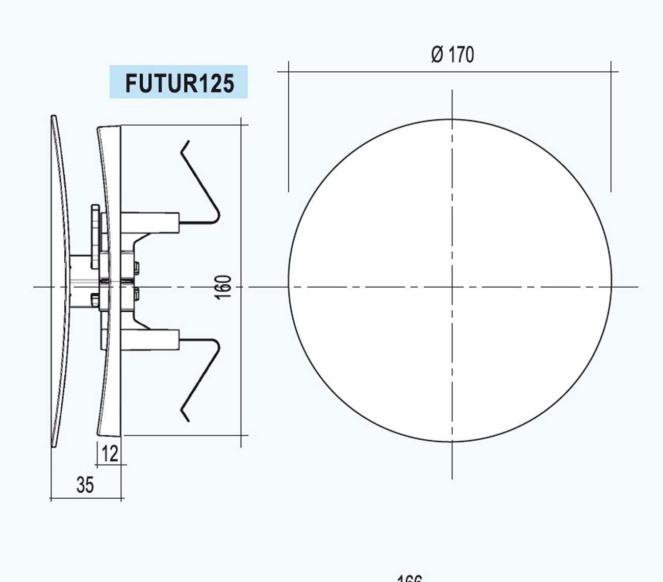 Griglia d'aerazione tonda estetica in ASA bianca da incasso con molle
