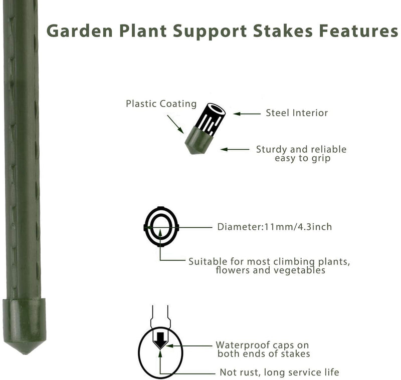 Cannetta in metallo plastificato tutore reggi piante per giardinaggio ed agricoltura