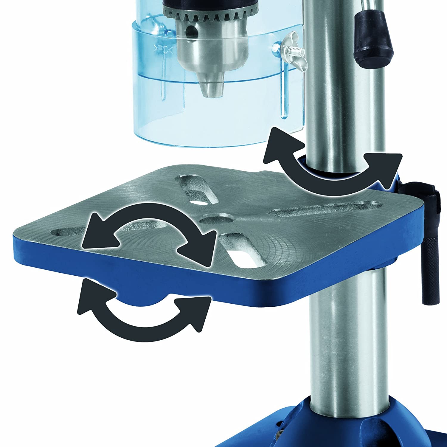 Trapano a colonna con regolazione di velocità mandrino a cremagliera protezione antitrucioli