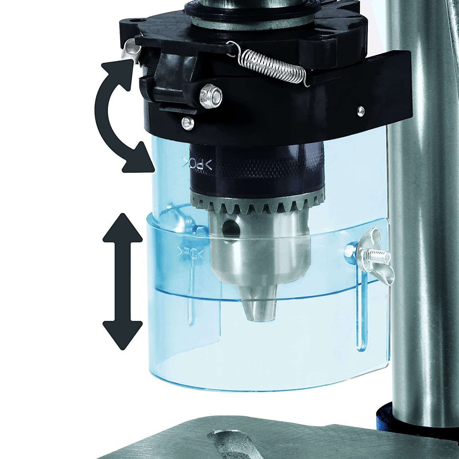 Trapano a colonna con regolazione di velocità mandrino a cremagliera protezione antitrucioli