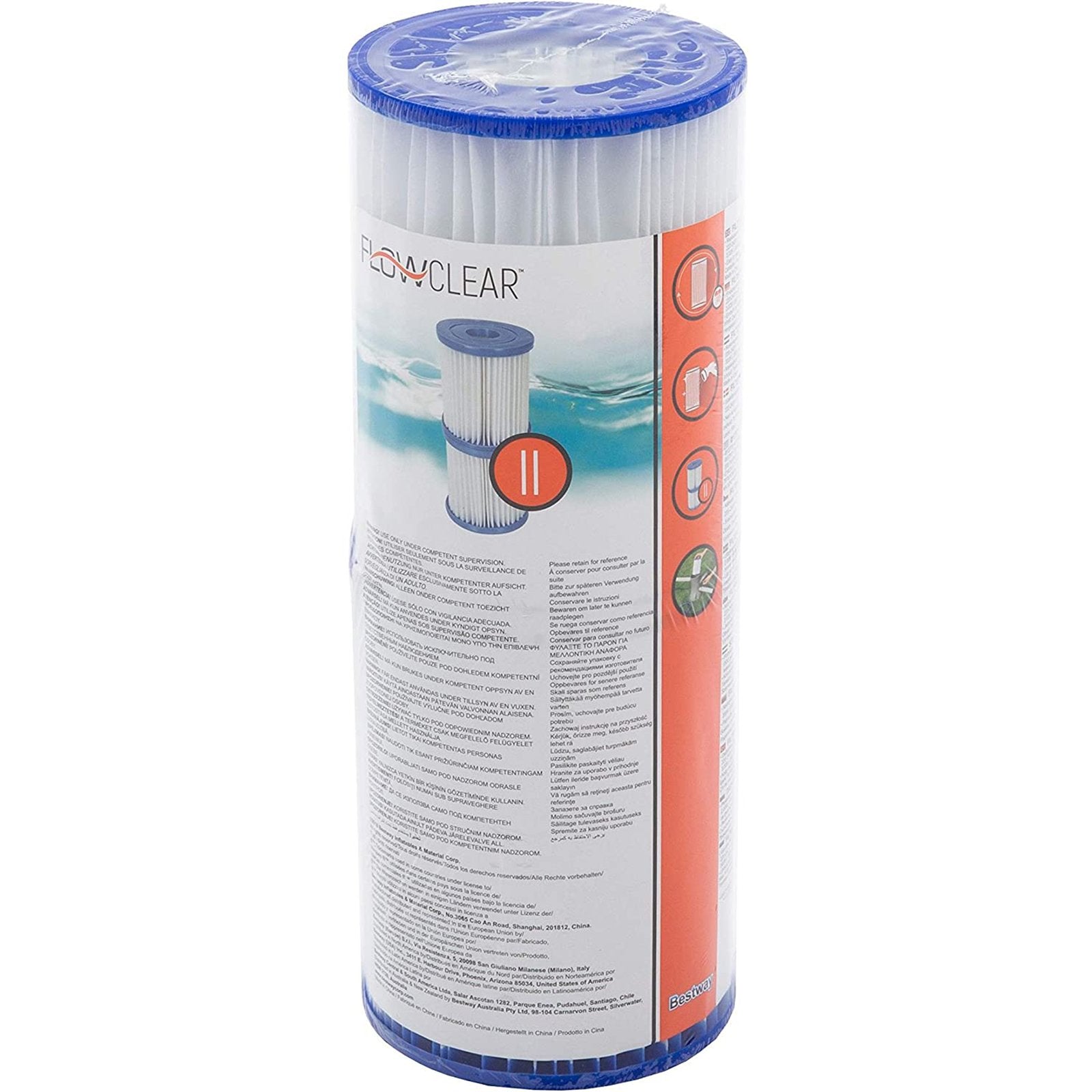 Filtri di ricambio a cartuccia per pompa piscina modello II, confezione da 2 pezzi