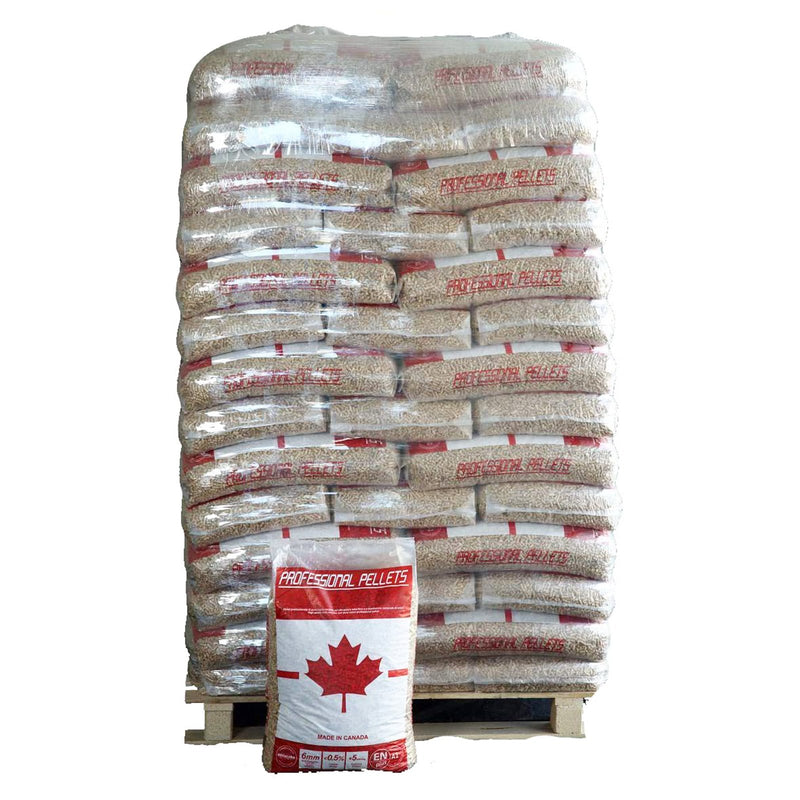 Pellet canadese professionale per riscaldamento di abete rosso 80% + abete bianco 20% kg 15