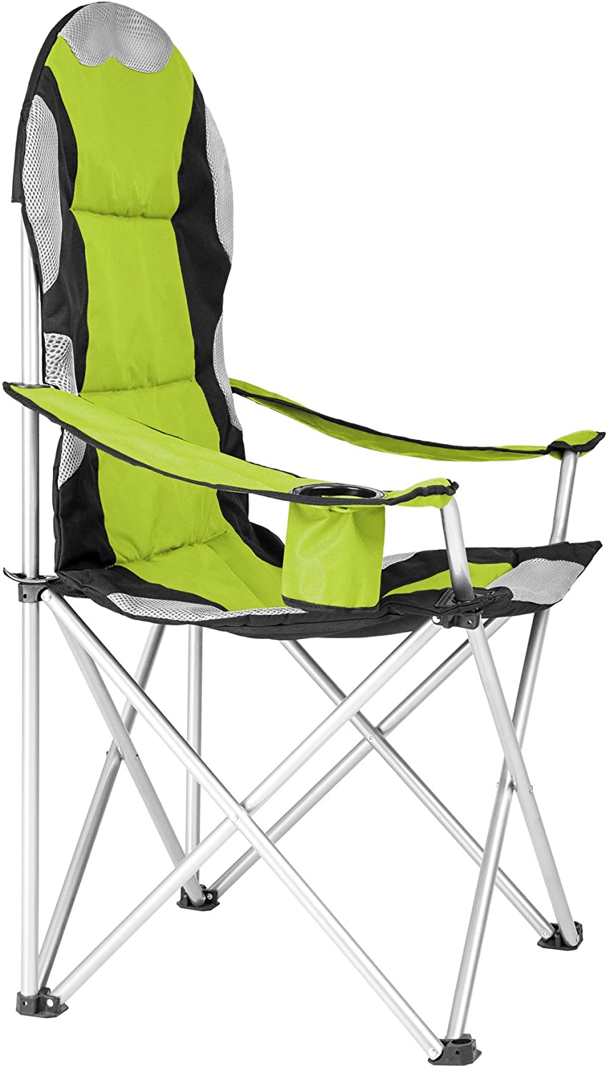 Poltrona da campeggio imbottita con chiusura ad ombrello "Camping" in acciaio per mare e Balcone