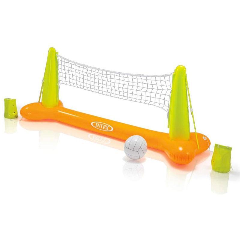 Set rete volley gonfiabile per piscina 239 x 64 cm, kit pallavolo