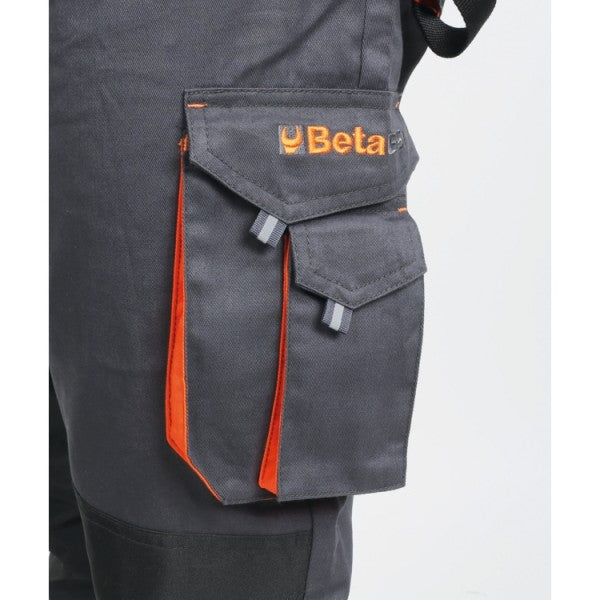 Pantalone da lavoro "7900E" in Canvas grigio scuro con tasche laterali