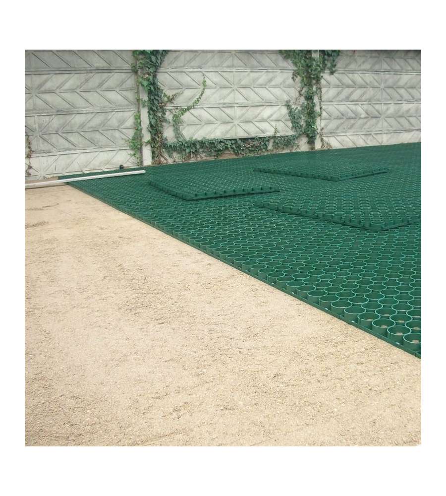 Piastrella grigliata salvaprato in pvc Verde 80 x 40 cm, mattonella componibile