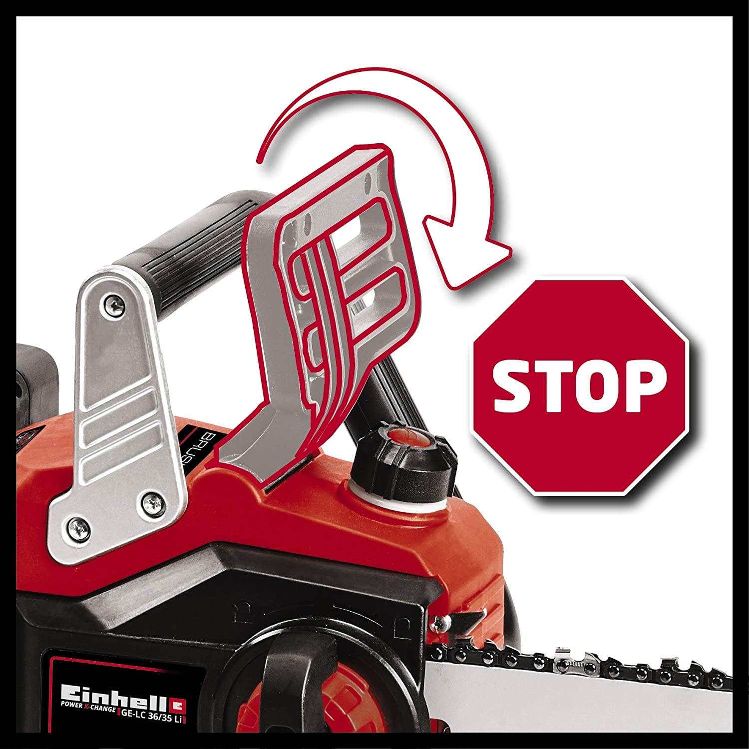 Elettrosega a batteria GE-LC 36/35 con motore elettrico senza spazzole impugnatura antiscivolo