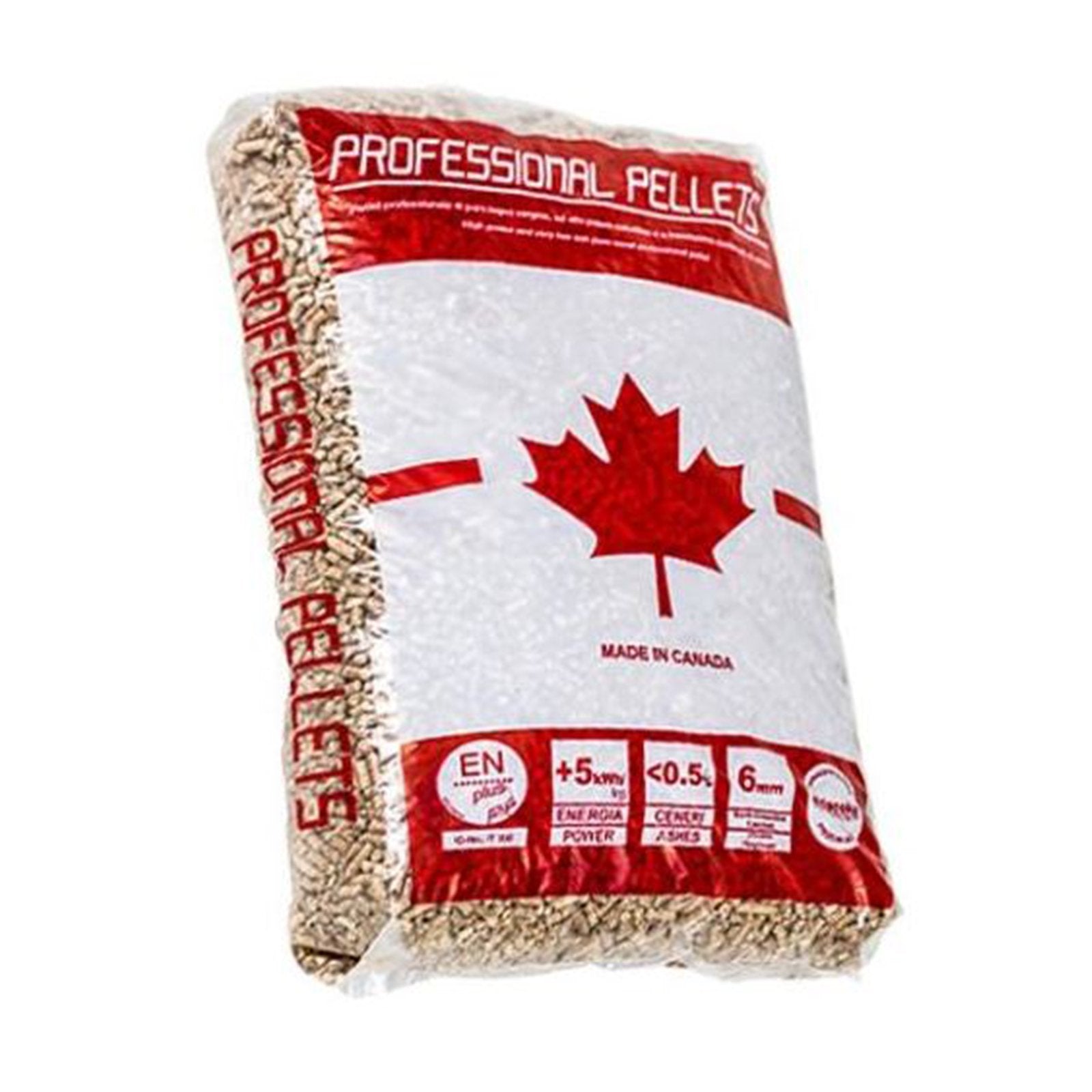 Pellet canadese professionale per riscaldamento di abete rosso 80% + abete bianco 20% kg 15