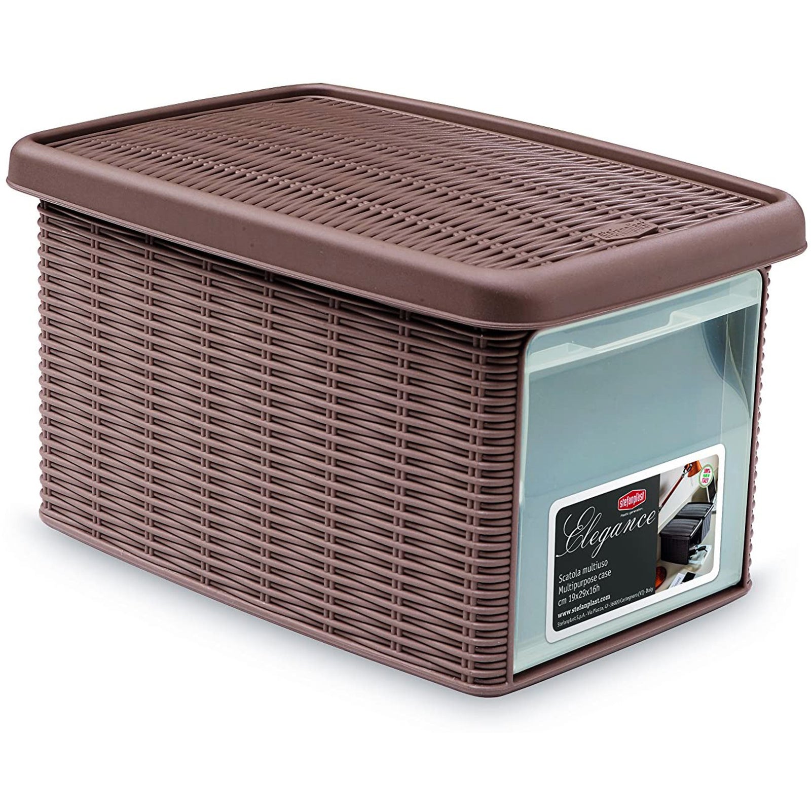 Scatola multiuso "Elegance" in plastica con apertura frontale per uso casalingo